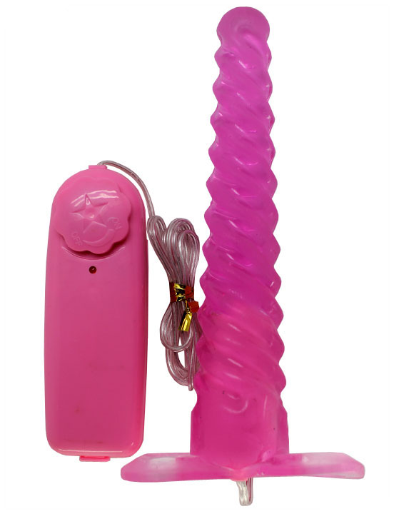 Анальный конус с вибратором, спираль, выносной пульт, 160 мм