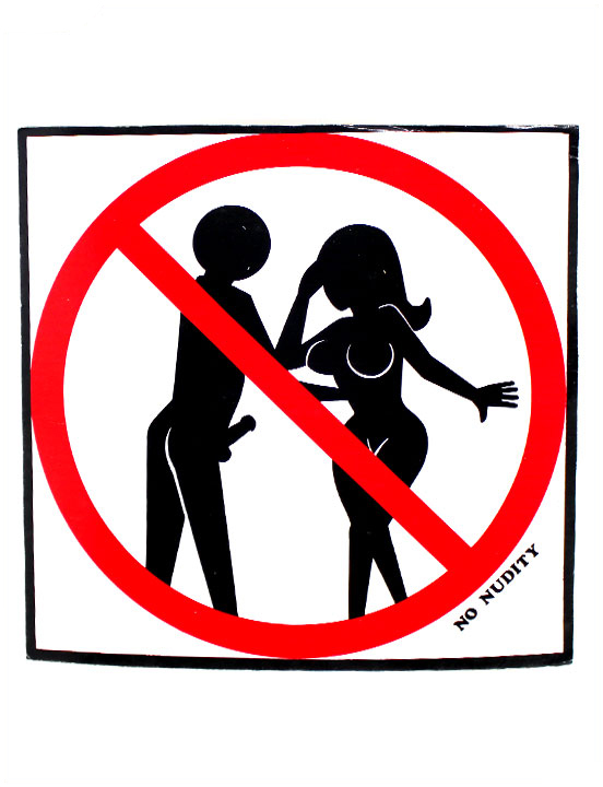 Знак No Nudity, 190х190 мм