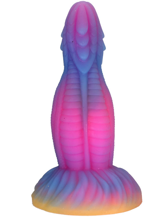 Фаллоимитатор в виде дракона на присоске, цветной, 40x200 мм