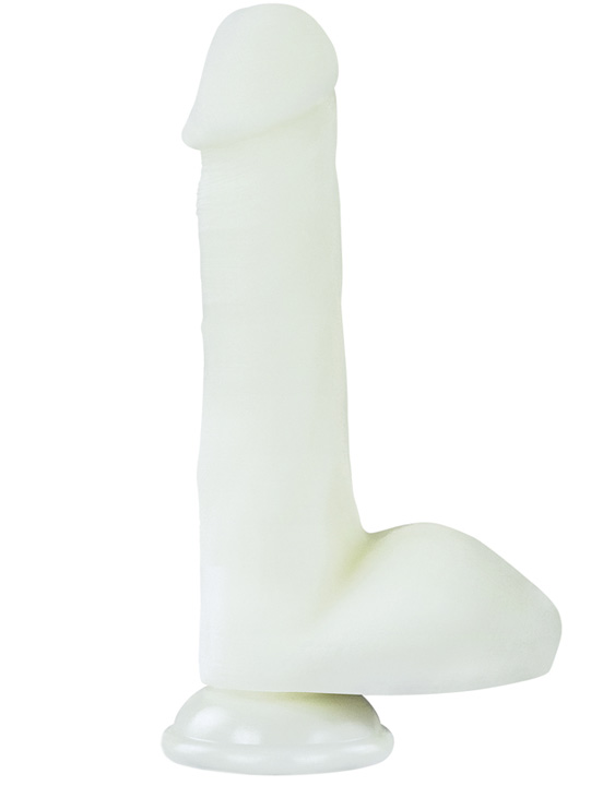 Фаллоимитатор 8.0'' Lumino Play Silicone Dildo светящийся с мошонкой на присоске, 40x210 мм