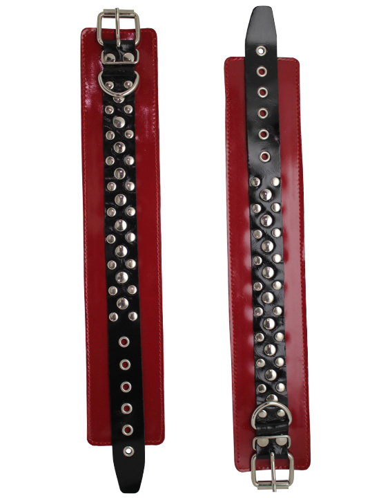 Поножи на мягкой подкладке, лакированные, красные, размер универсальный