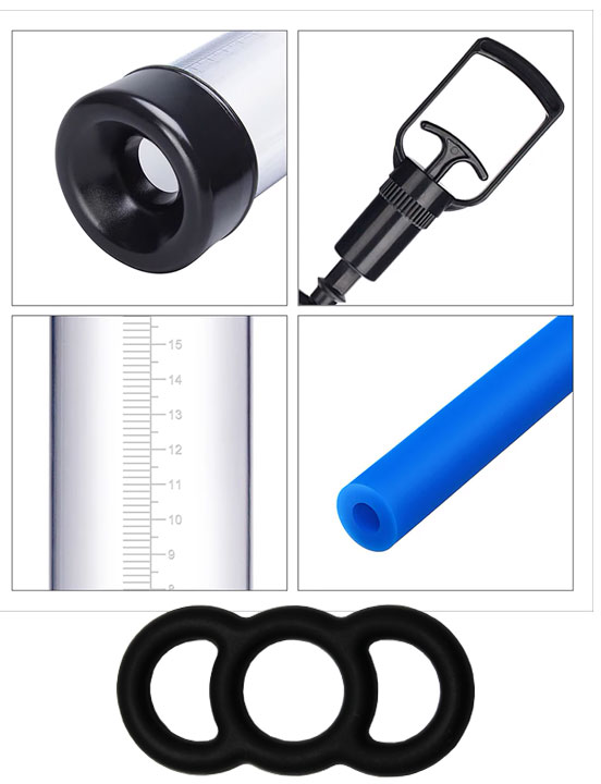 Помпа вакуумная Eroticon PUMP X1 с насосом, прозрачная, 60x250 мм