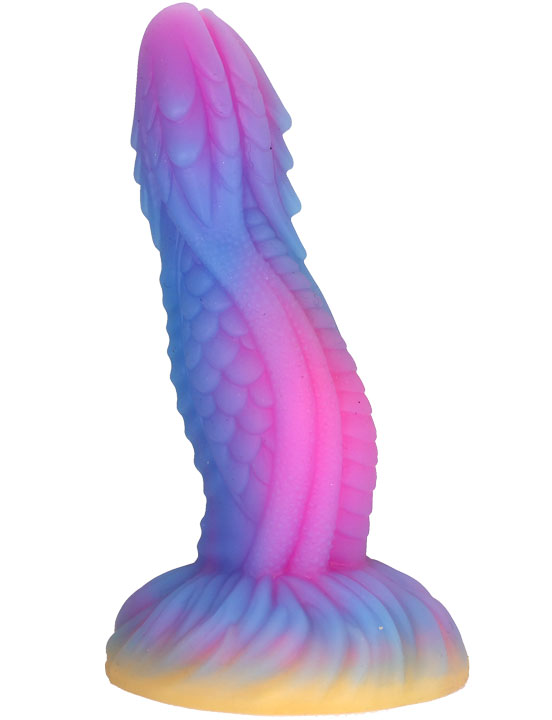 Фаллоимитатор в виде дракона на присоске, цветной, 40x200 мм