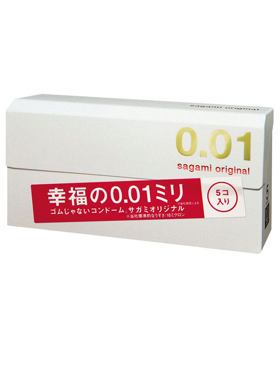 Презервативы Sagami Original 0.01, тонкие, полиуретановые, 5 шт.