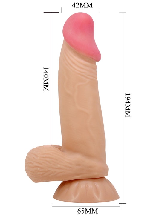 Фаллоимитатор Duvall реалистичный с эффектом скользящей кожи, 42x194 мм