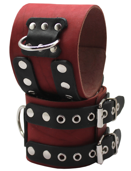 Поножи на цепи без подкладки, красные, размер универсальный