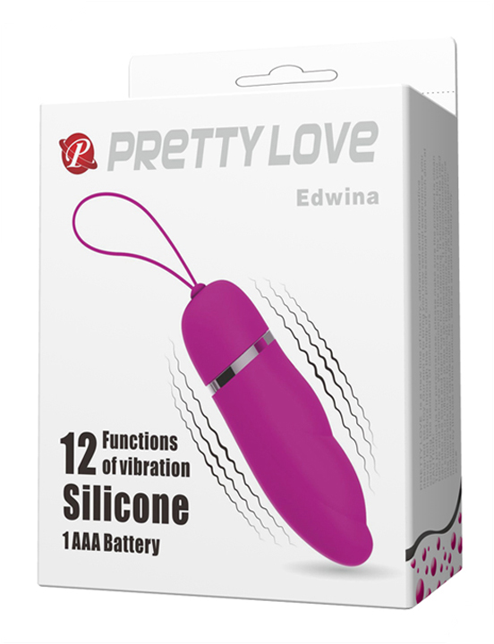 Виброяйцо Edwina, 12 видов вибрации, фиолетовое, 30x92 мм