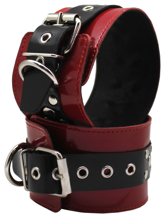 Поножи на мягкой подкладке, лакированные, красные, размер универсальный