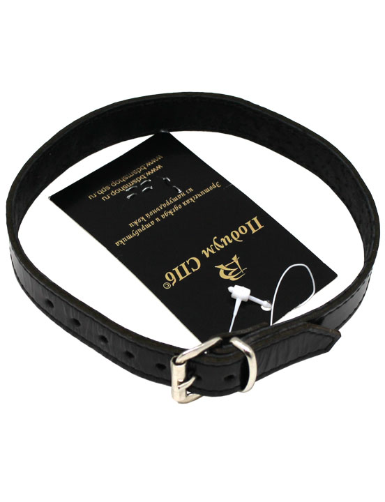 Ошейник узкий, со стразами, лакированный, чёрный, размер универсальный