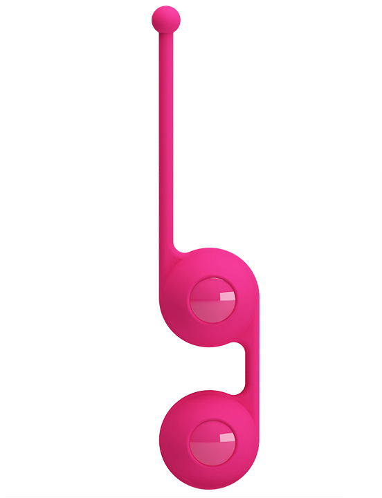 Вагинальные шарики Kegel Tighten UP III со смещённым центром тяжести, розовые 35x170 мм