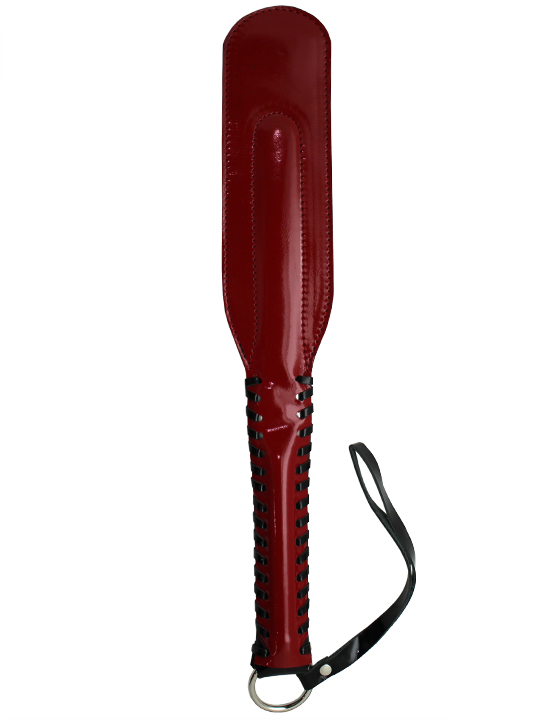 Хлопушка узкая, лакированная, красно-чёрная