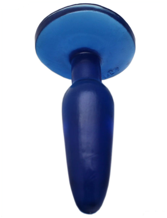 Анальная пробка, гелевая, синяя, 35x130 мм