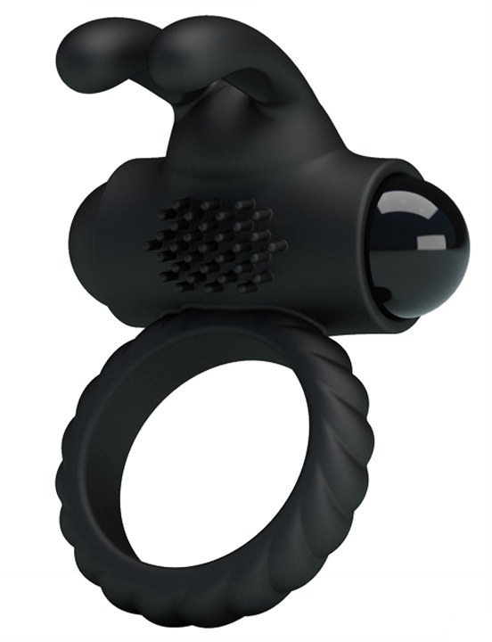 Эрекционное кольцо Eudora с вибрацией и дополнительной стимуляцией, внутр. диаметр 26 мм