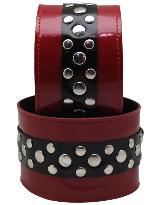 Поножи на мягкой подкладке, лакированные, красные, размер универсальный