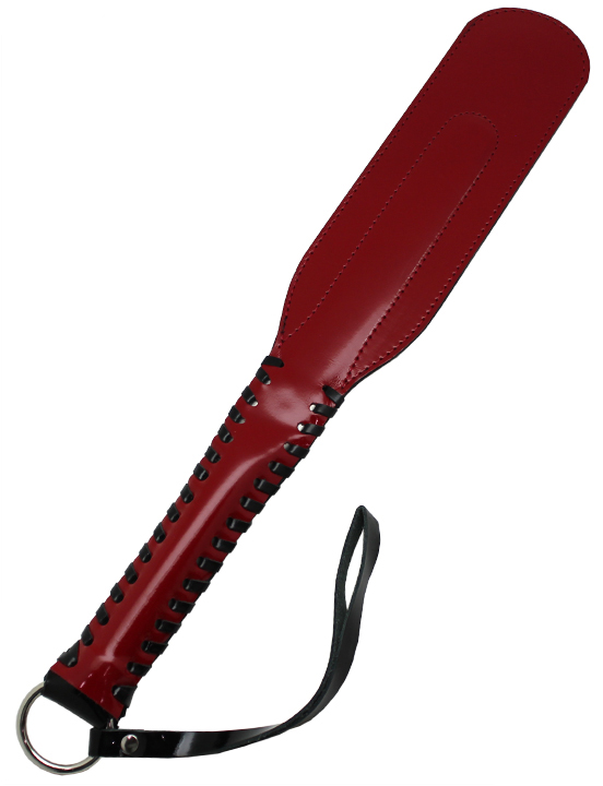 Хлопушка узкая, лакированная, красно-чёрная