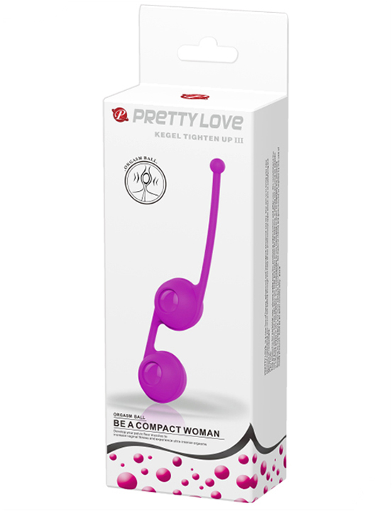Вагинальные шарики Kegel Tighten UP III со смещённым центром тяжести, фиолетовые, 35x170 мм